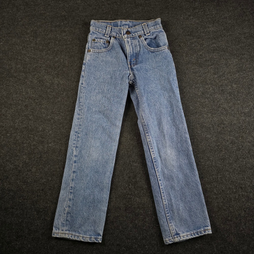 Vtg Levis 405 Orange Tab Kids Jeans Light Wash Made in USA Size 8 (Fits 20x21)